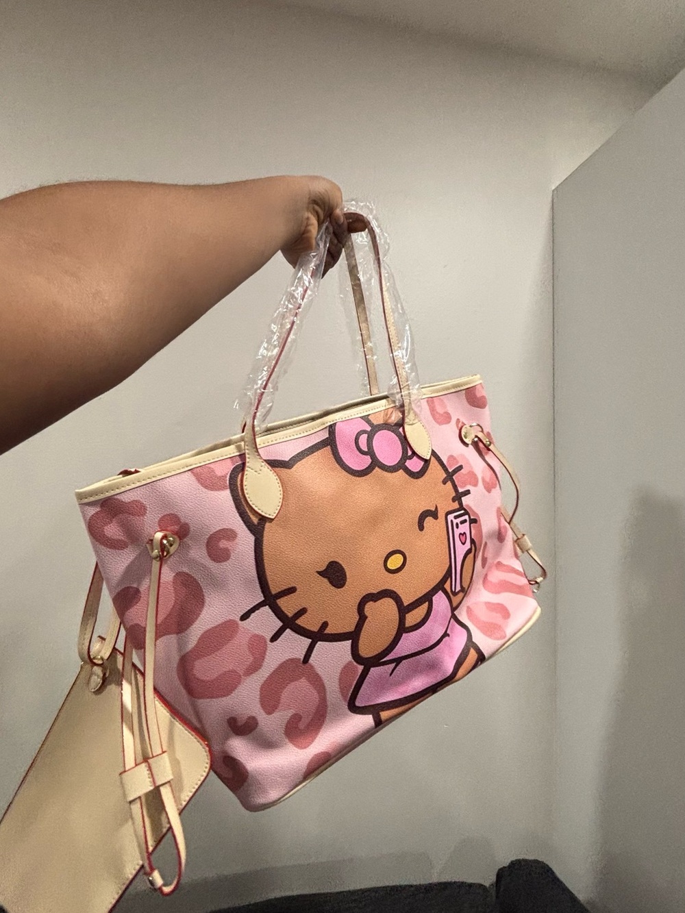 🎀 Pink Leopard Character Tote